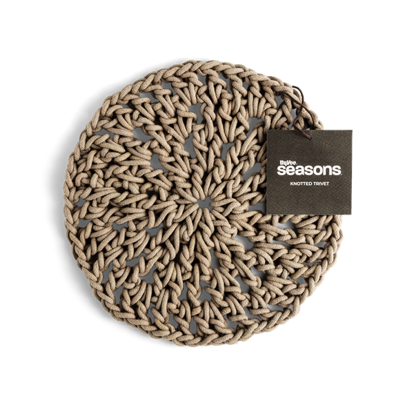 slide 1 of 1, Hy-Vee Seasons Knotted Trivet In Fieldstone Gray, 1 ct