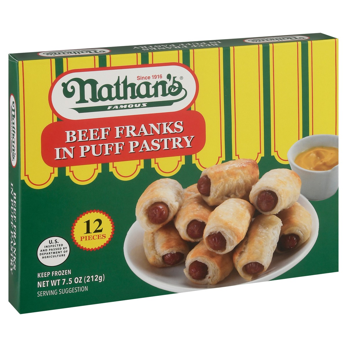 slide 4 of 14, Nathan's Famous Beef Franks In Puff Pastry - 12 Ct, 7.5 oz
