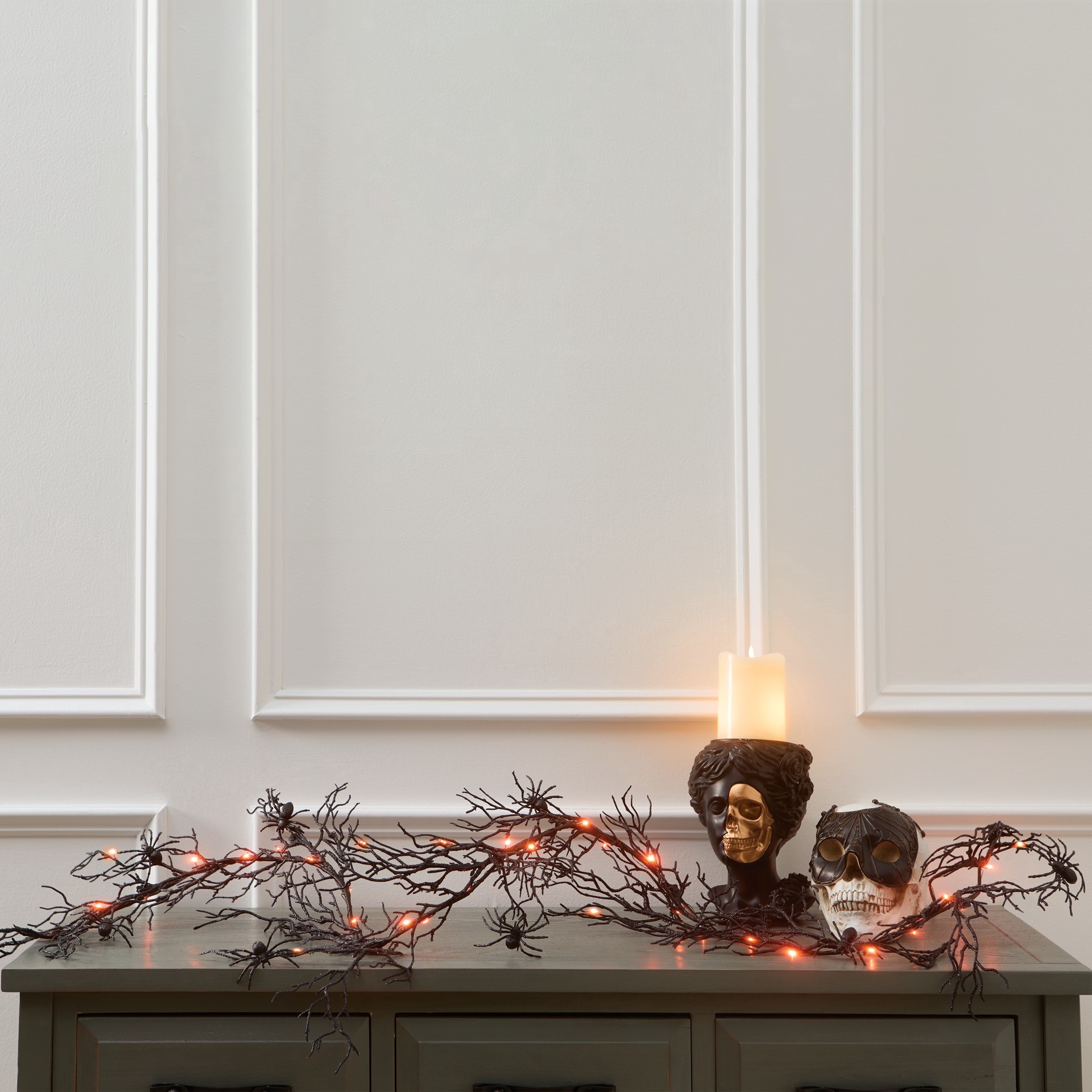 slide 3 of 4, 6ft. Orange Led Lighted Branch String Lights With Spiders By Ashland, 6 ft