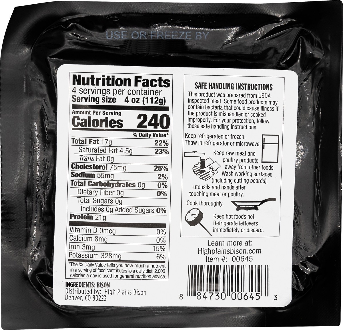 slide 2 of 6, High Plains Bison Ground 85/15 Bison 16 oz, 16 oz