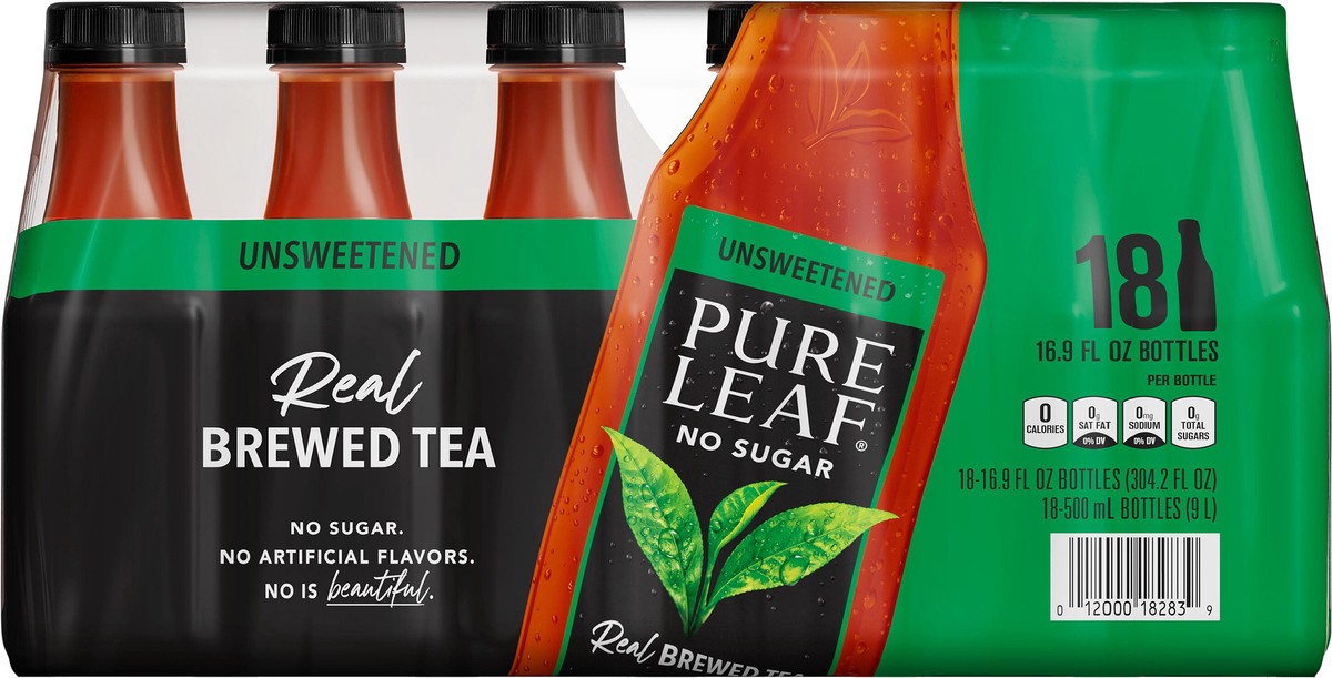 slide 4 of 7, Pure Leaf Real Brewed Tea Unsweetened 16.9 Fl Oz 18 Count, 304.20 oz