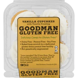 Vanilla Cupcakes With Vanilla Frosting, Gluten Free, 4 Pack