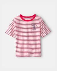 Carter's Boys Nautical Striped Graphic Tee - Red/Ivory Multi 5