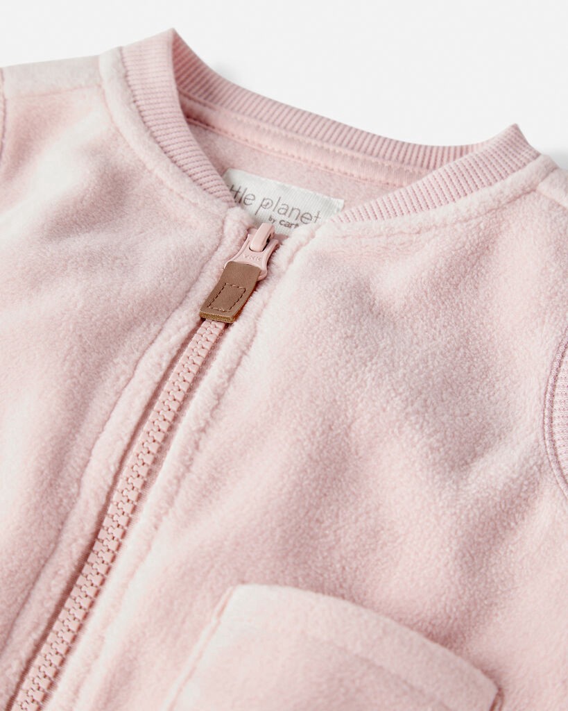 slide 2 of 5, Littleplanet Baby Girl 3-Piece Recycled Fleece Set Pink 6M, 3 pc