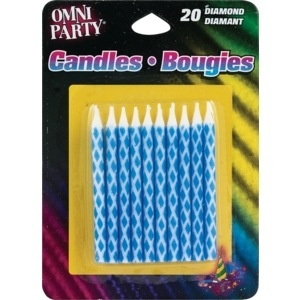 slide 1 of 2, Omni Party Blue Diamond Candles, 20 ct