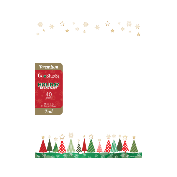 slide 1 of 3, Geo Studios Holiday-Themed Letterhead Paper, Christmas Forest, 8-1/2"" X 11"", Pack Of 40 Sheets, 40 ct