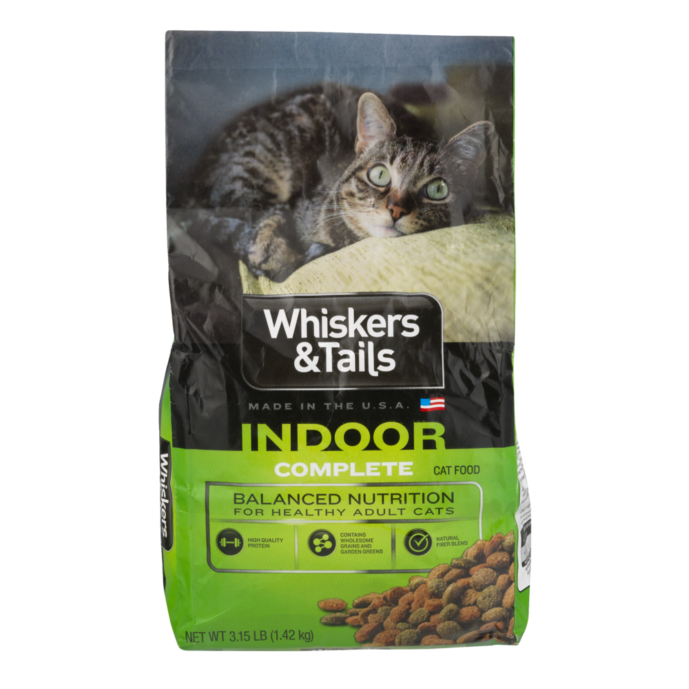 slide 1 of 1, Whiskers & Tails Cat Food Indoor, 3.15 lb
