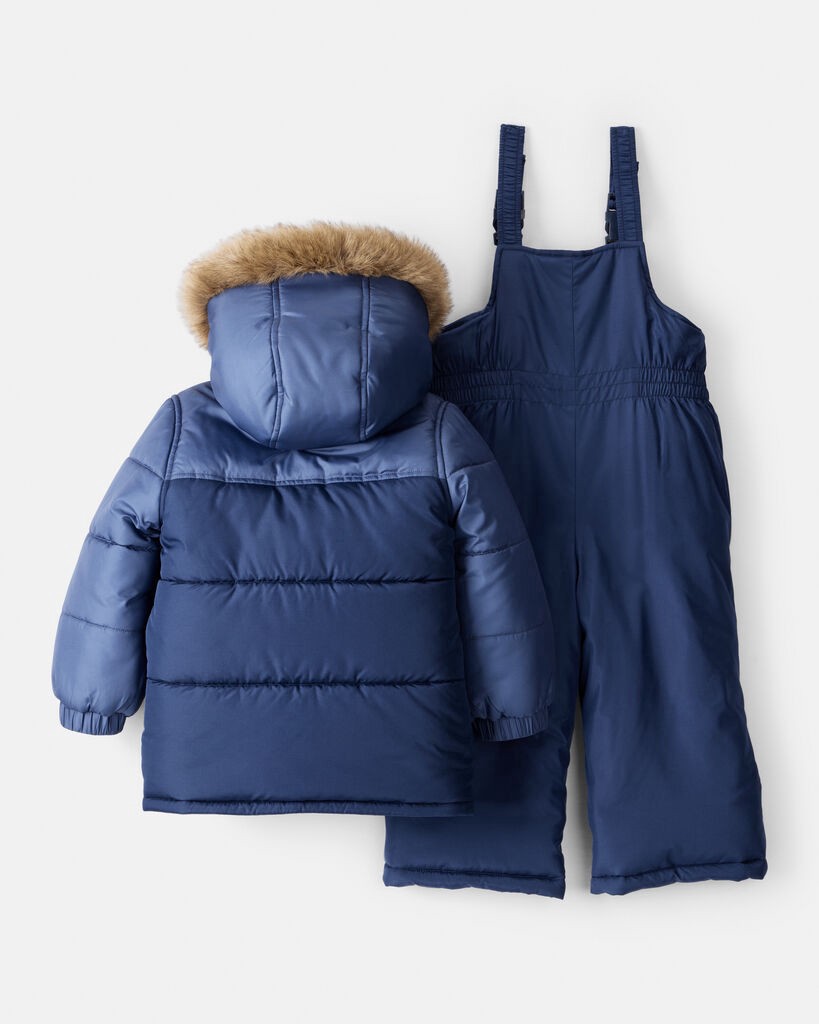 slide 5 of 5, Carter's Toddler Boy 2-Piece Hooded Snowsuit Jacket & Bib Set - Navy Navy 3T, 2 pc
