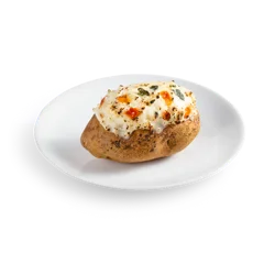 Spinach, Tomato, & Mozzarella Twice Baked Potatoes