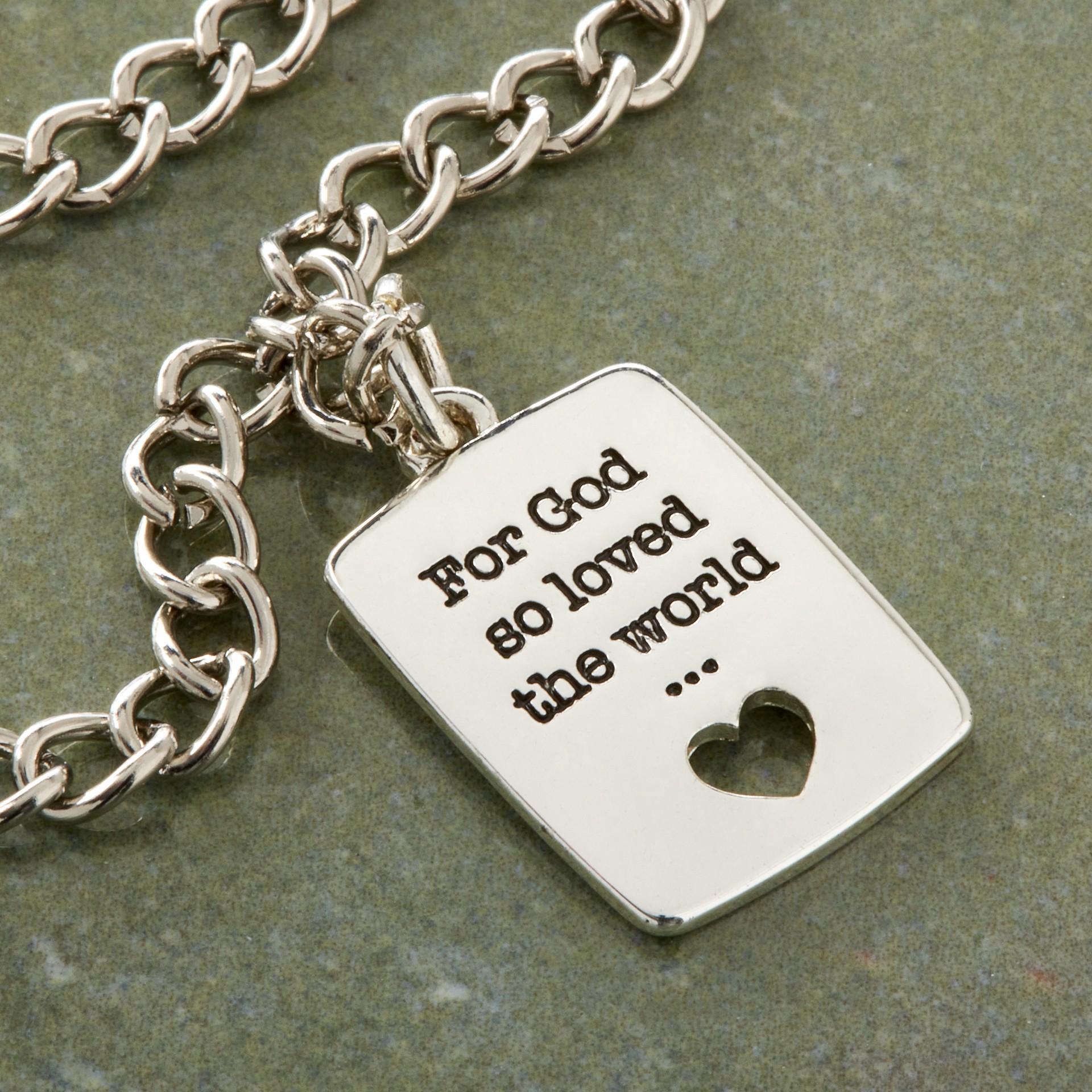 slide 5 of 6, Charmalong Silver Plated For God So Loved The World Charm By Bead Landing, 0.98 in x 0.55 in x 0.24 in