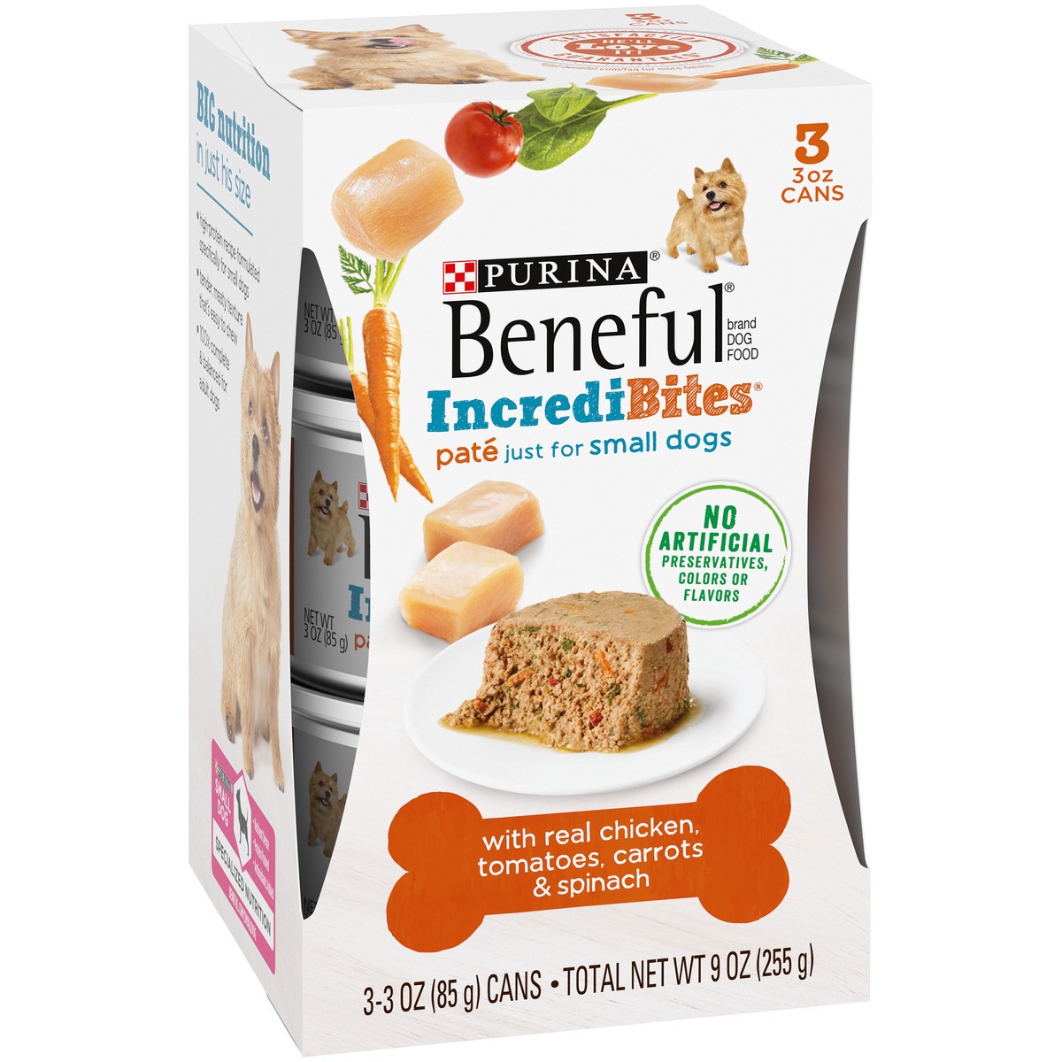 slide 4 of 9, Beneful Purina Beneful Small Breed Wet Dog Food, IncrediBites Pate With Real Chicken Recipe, 9 oz