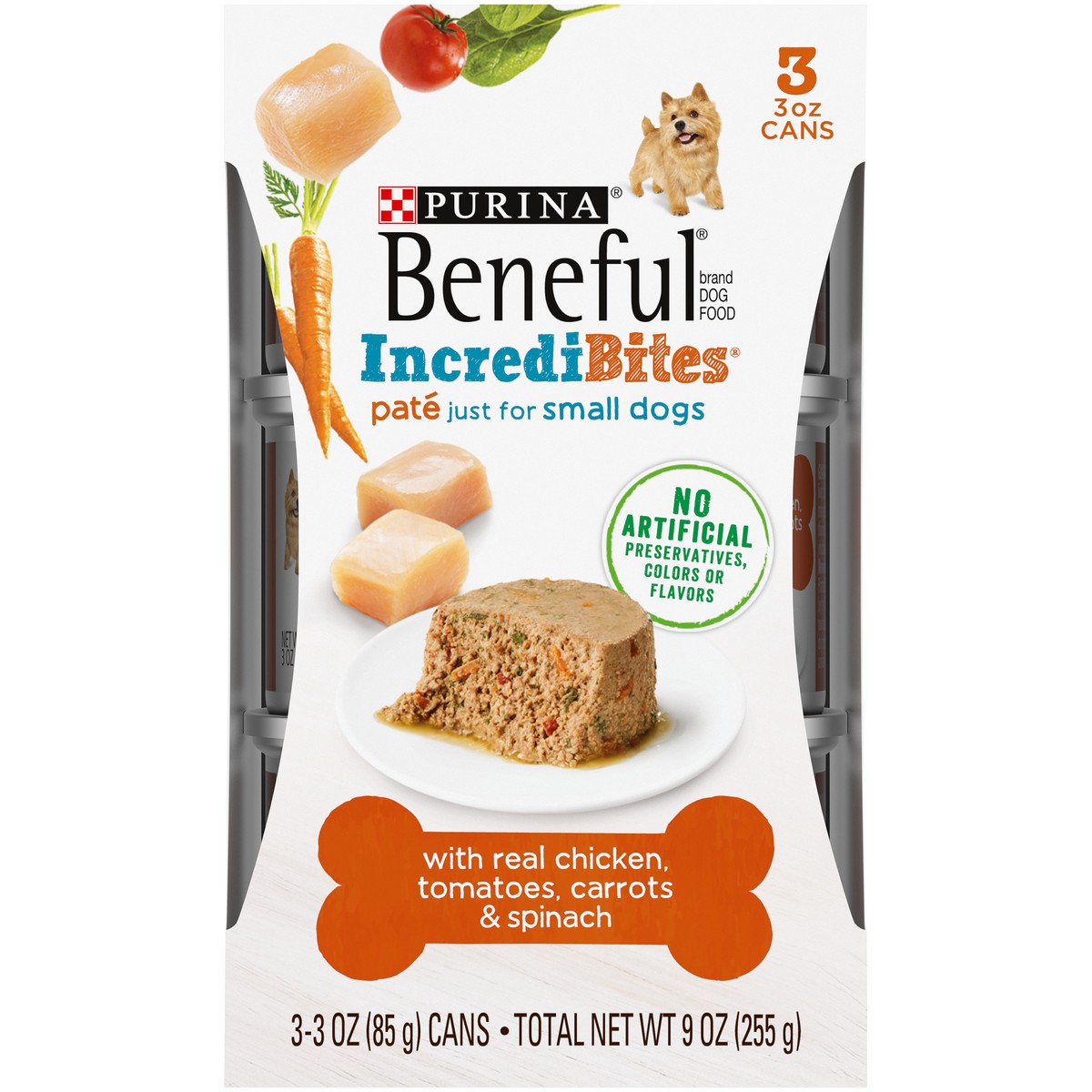 slide 6 of 9, Beneful Purina Beneful Small Breed Wet Dog Food, IncrediBites Pate With Real Chicken Recipe, 9 oz