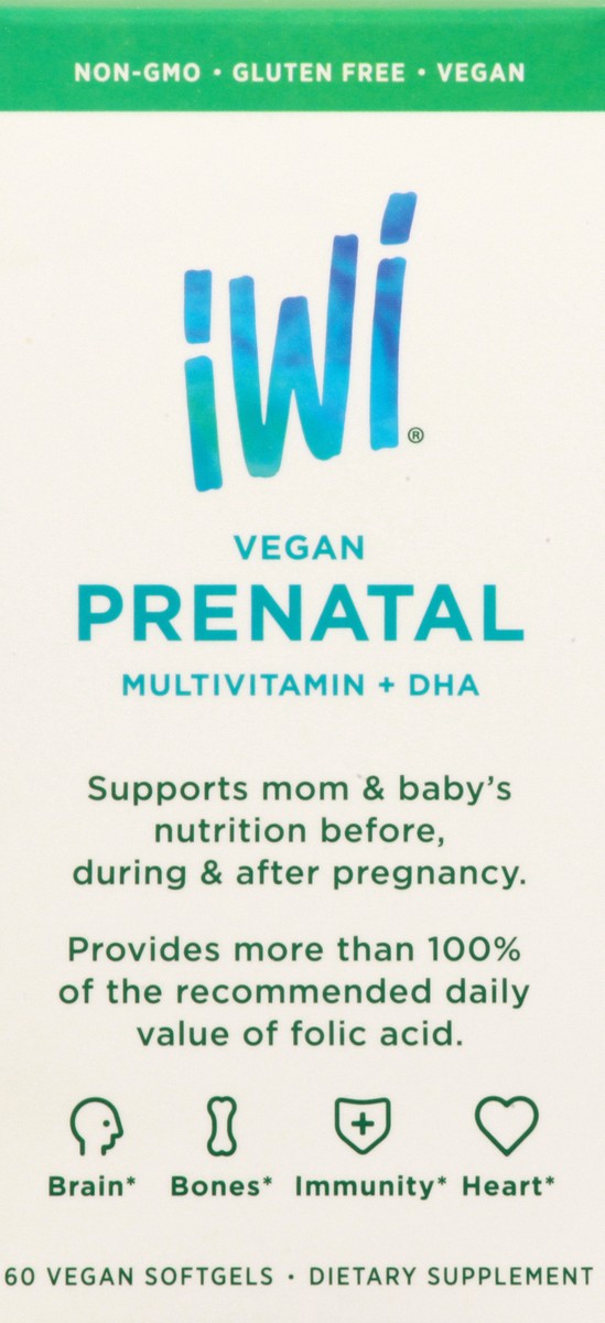 slide 2 of 13, iWi Vegan Softgels Prenatal Multivitamin + DHA 60 ea, 60 ct