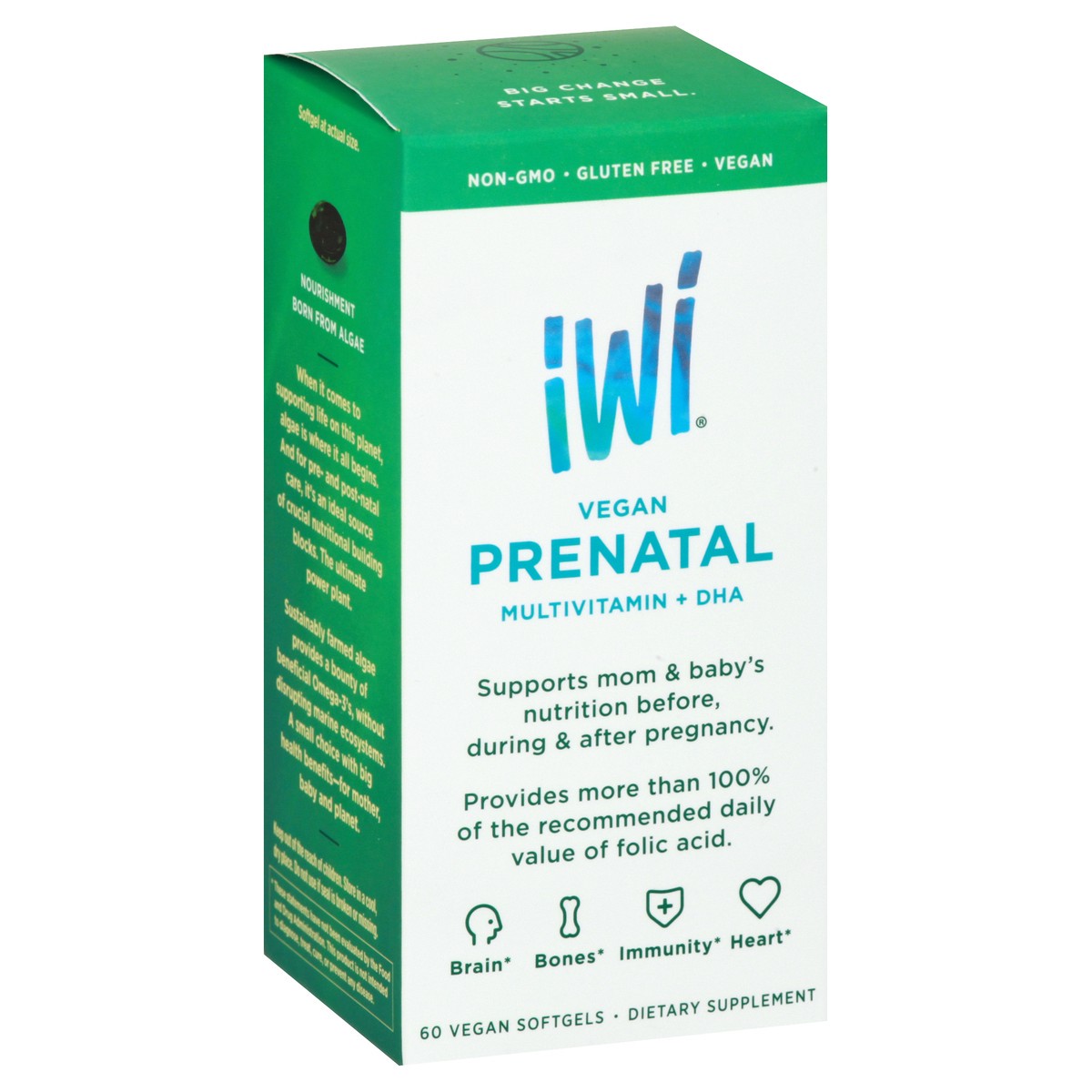 slide 3 of 13, iWi Vegan Softgels Prenatal Multivitamin + DHA 60 ea, 60 ct