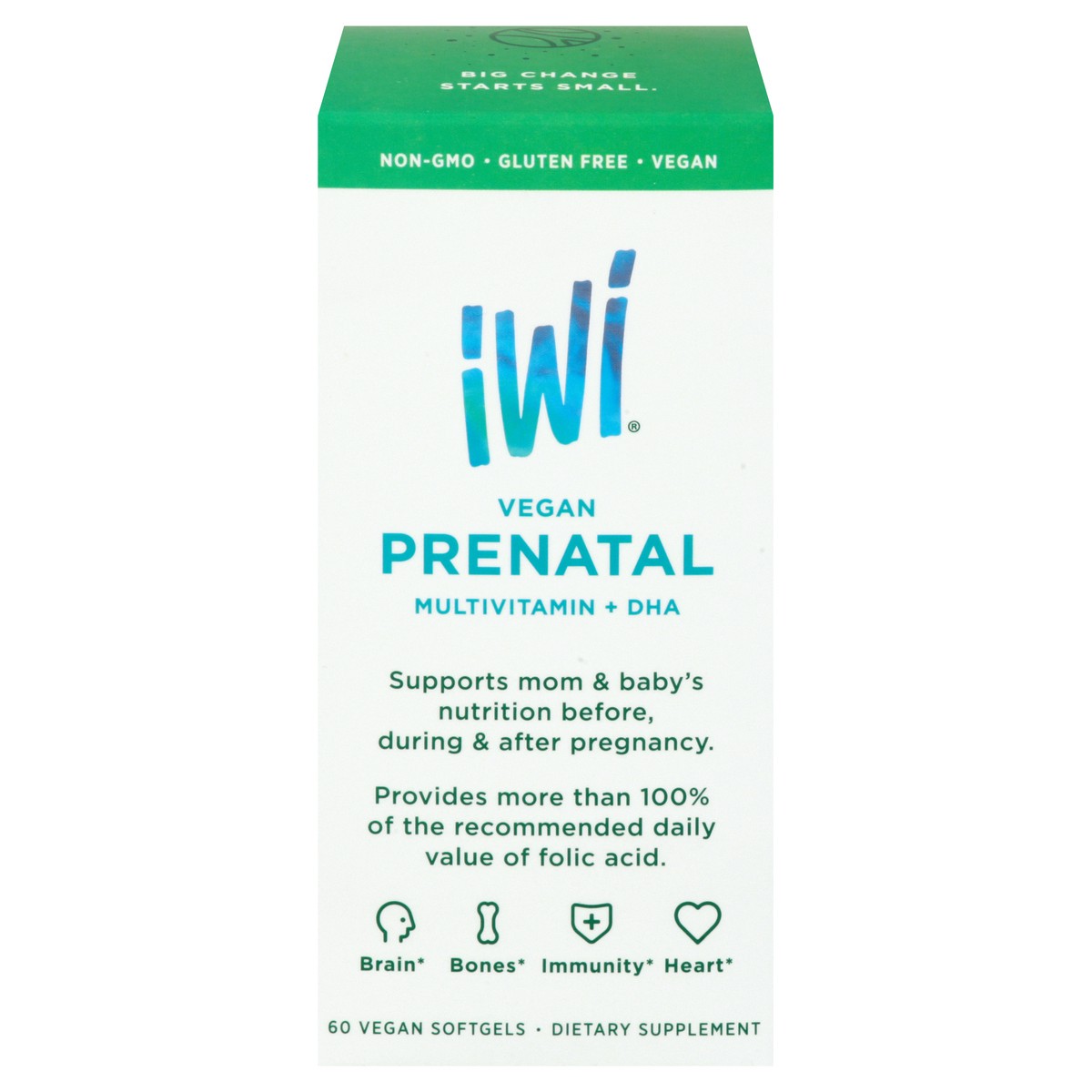 slide 1 of 13, iWi Vegan Softgels Prenatal Multivitamin + DHA 60 ea, 60 ct