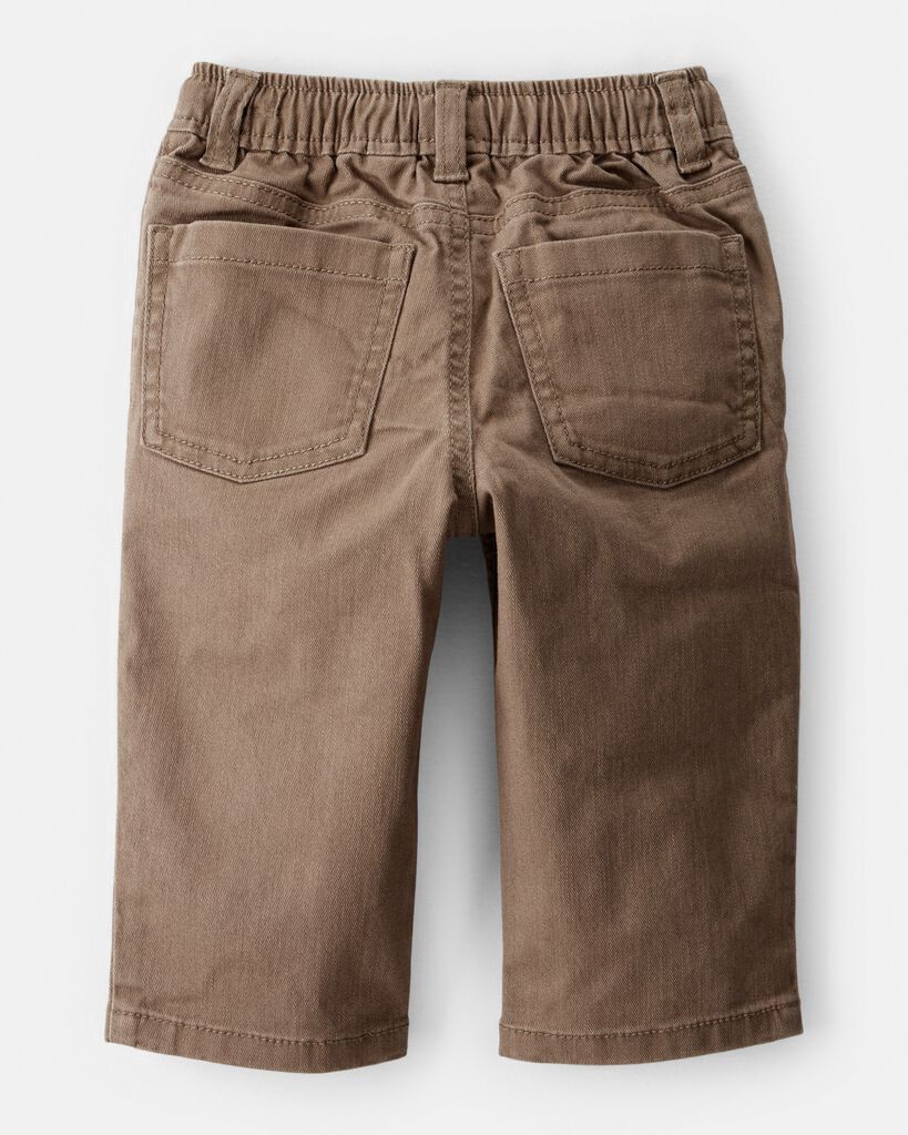slide 2 of 3, Oshkosh Baby Boy Tapered Washed Jeans - Brown Beige 12M, 1 ct