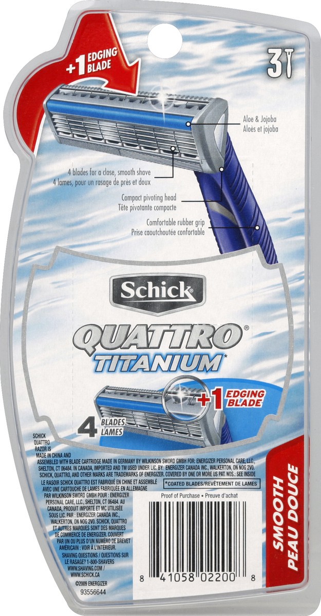 slide 3 of 3, Schick Quattro Titanium, 1 ct