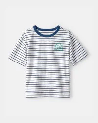 Carters Boys Nautical Striped Graphic Tee - Blue/Ivory Blue/Ivory 7