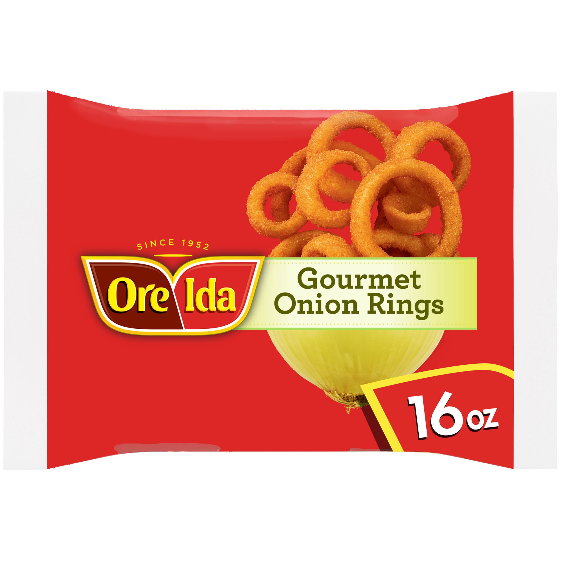 slide 1 of 9, Ore-Ida Gourmet Fried & Sliced Onion Rings Frozen Snacks, 16 oz Bag, 16 oz