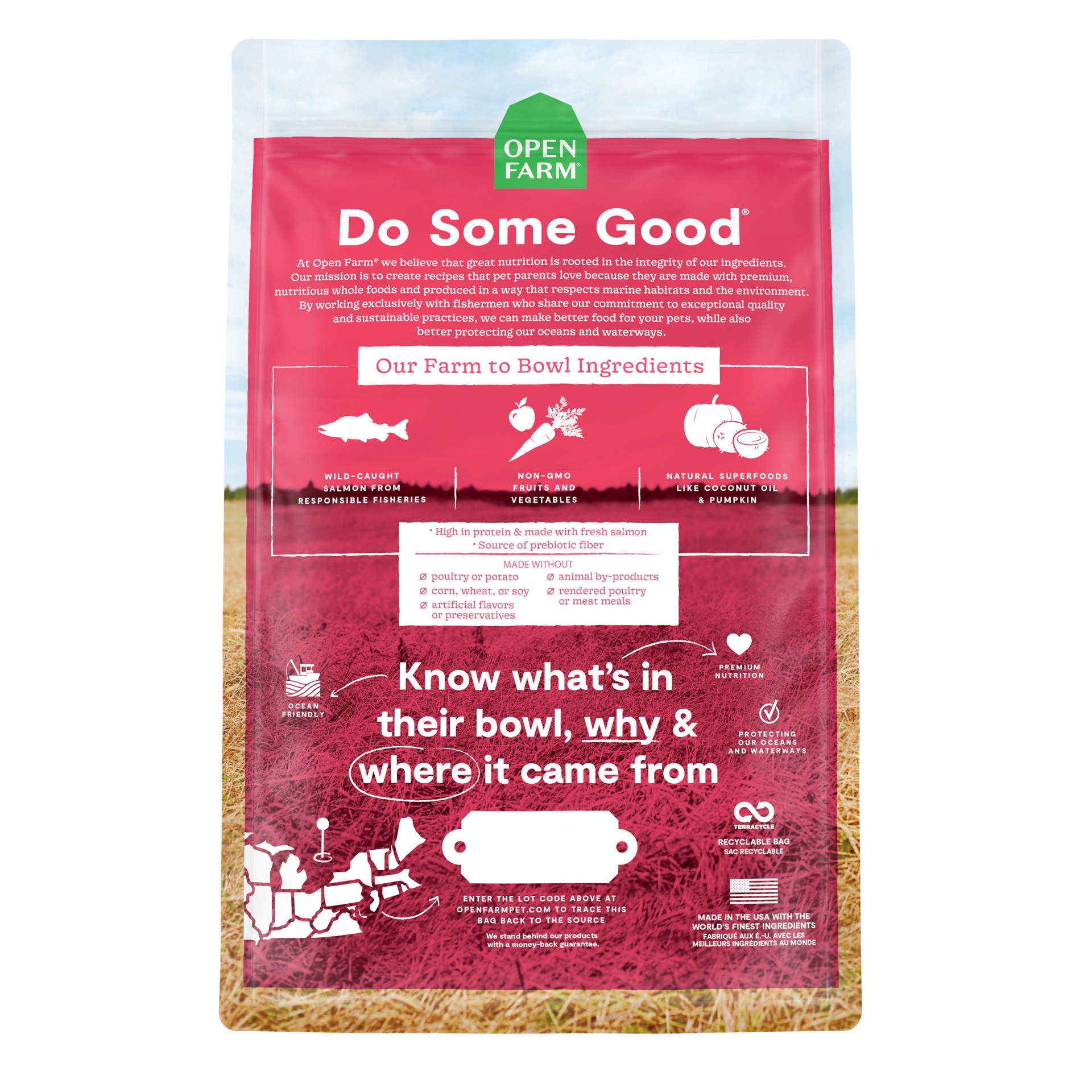 slide 2 of 3, OPEN FARM Wild-Caught Salmon Grain Free Kibble For Dogs 4 lb, 4 lb