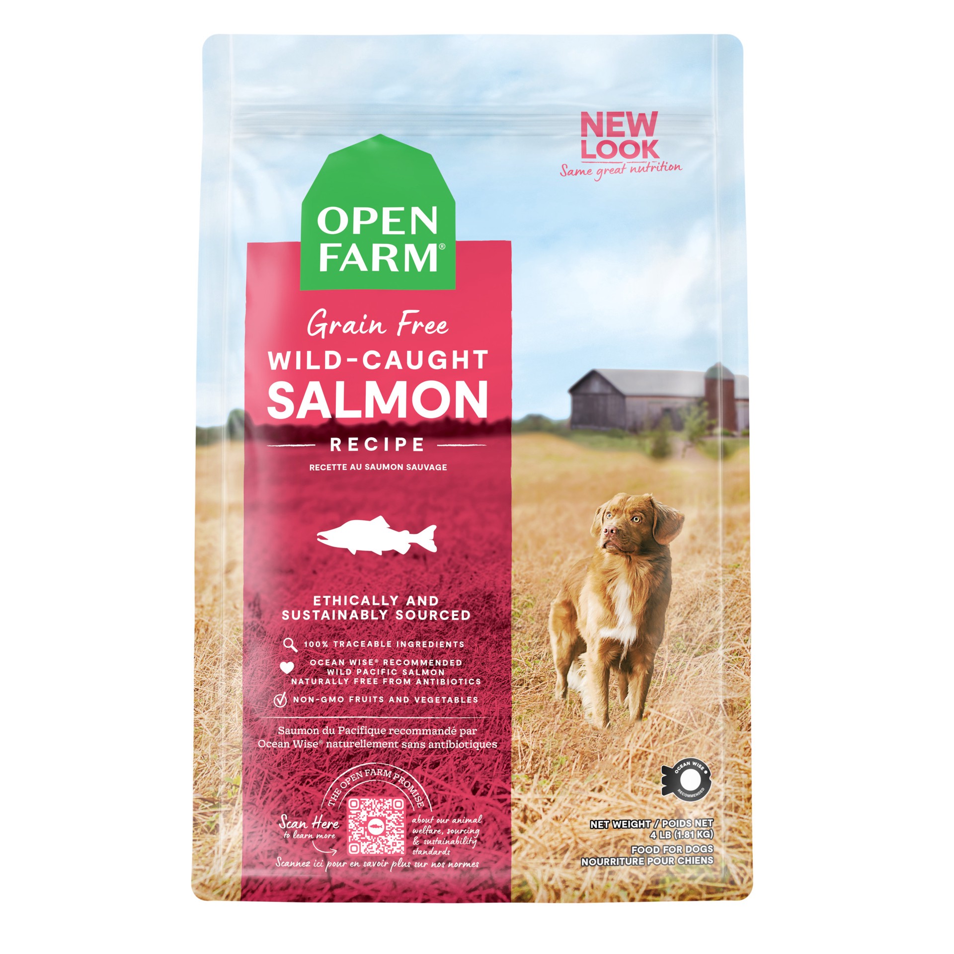 slide 1 of 3, OPEN FARM Wild-Caught Salmon Grain Free Kibble For Dogs 4 lb, 4 lb