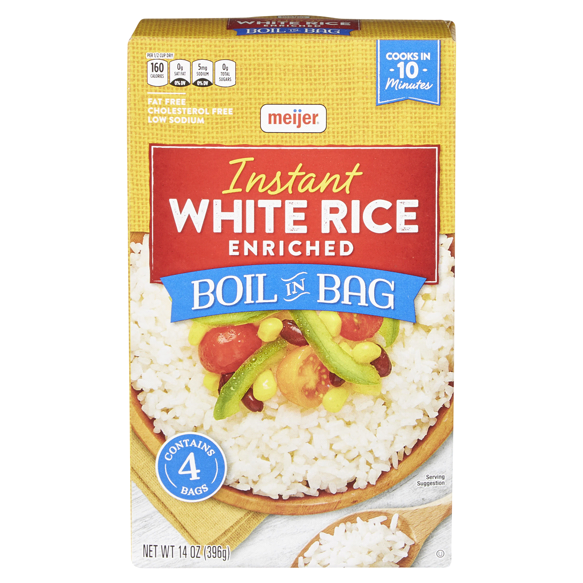 slide 1 of 6, Meijer Instant Boil in Bag White Rice, 14 oz