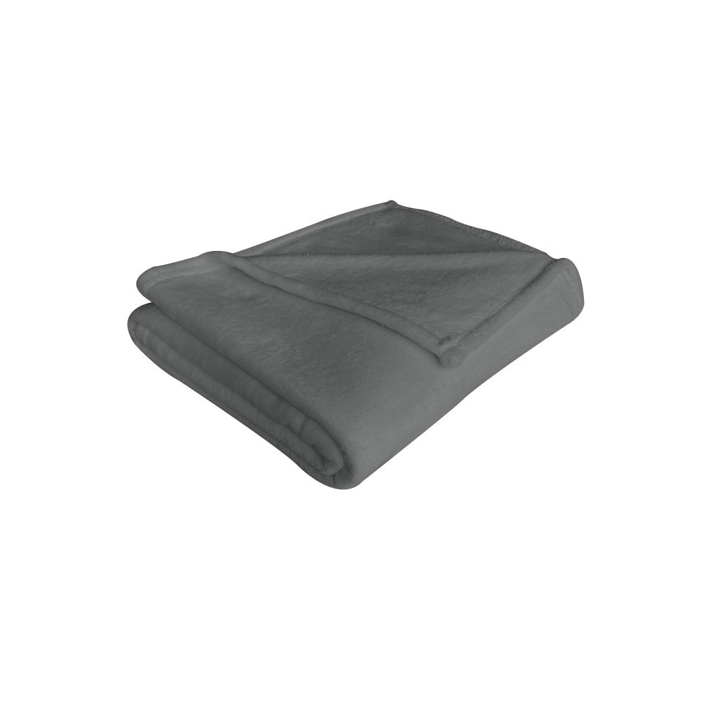 slide 2 of 4, Everyday Living Microplush Throw - Gray, 50 in x 60 in