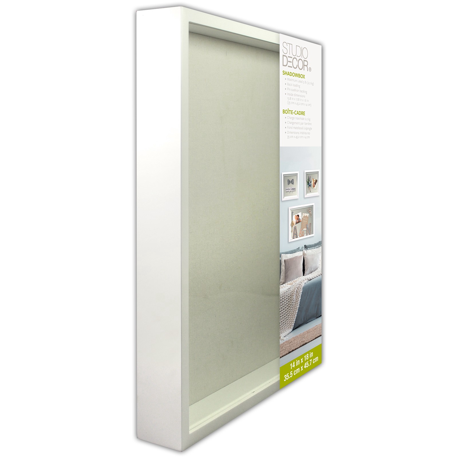 slide 4 of 4, White Flat Shadow Box By Studio Decor, 14 in x 18 in