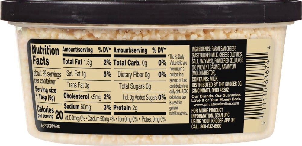 slide 3 of 3, Private Selection Grated Parmesan Cheese Cup - 5 oz, 5 oz