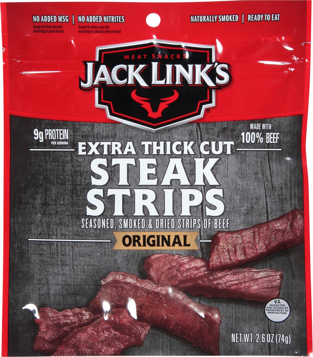 slide 6 of 9, Jack Link's Original Premium Beef Steak Strips, 2.6 oz