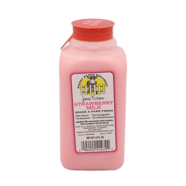 slide 1 of 1, Picket Fence Creamery Strawberry Milk, 12 fl oz