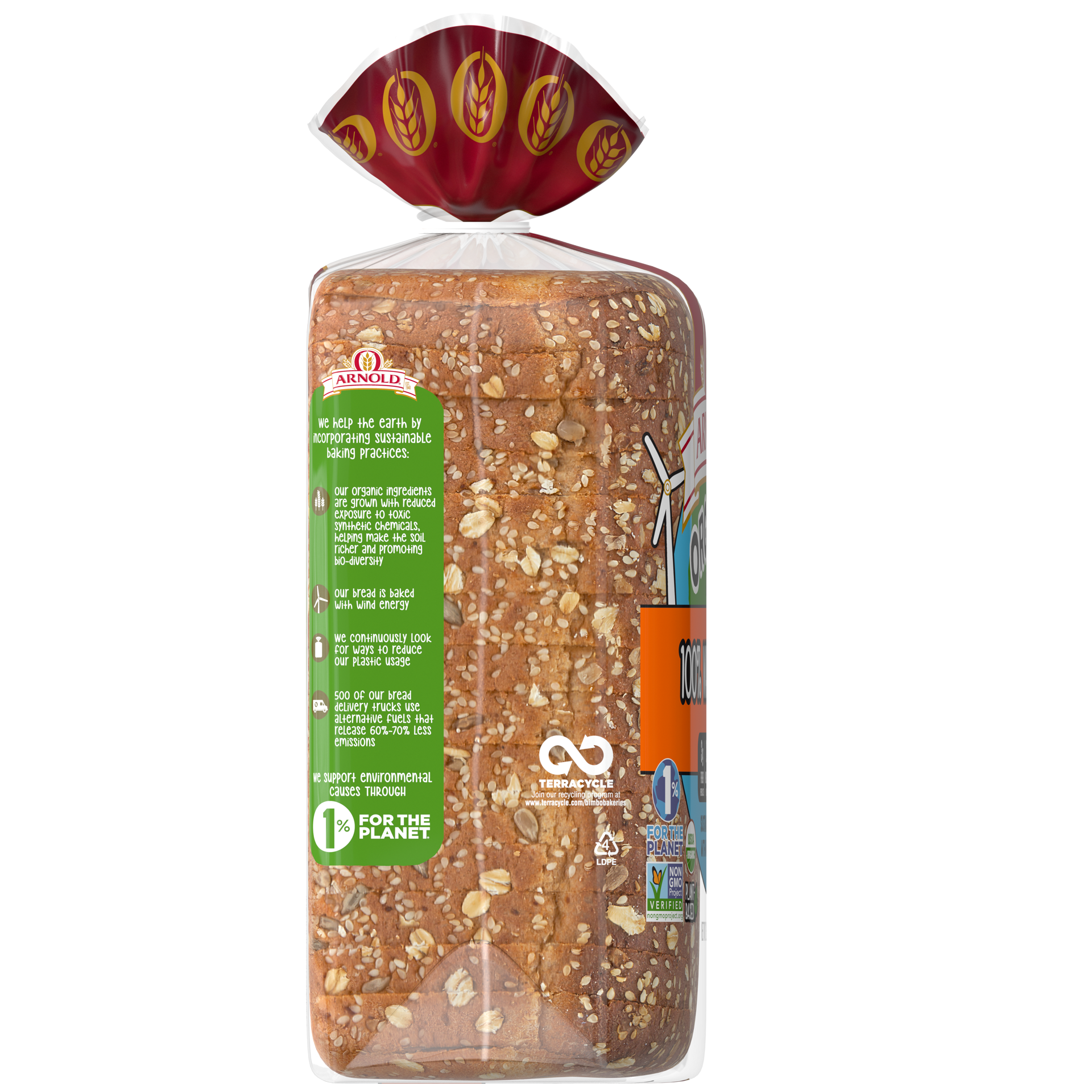 slide 4 of 5, Arnold Organic 100% Whole Grain Bread, 27 oz, 1 ct