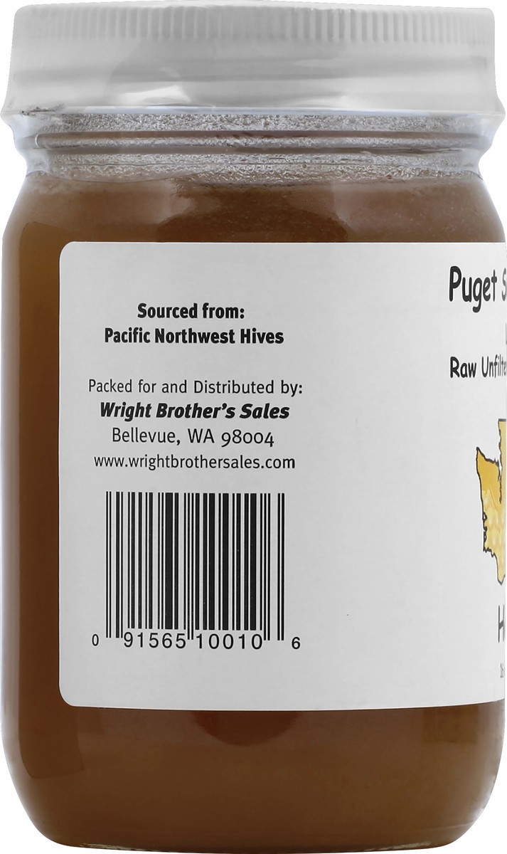 slide 5 of 7, Puget Sound Jams Wild Flower Raw Unfiltered Honey, 16 oz