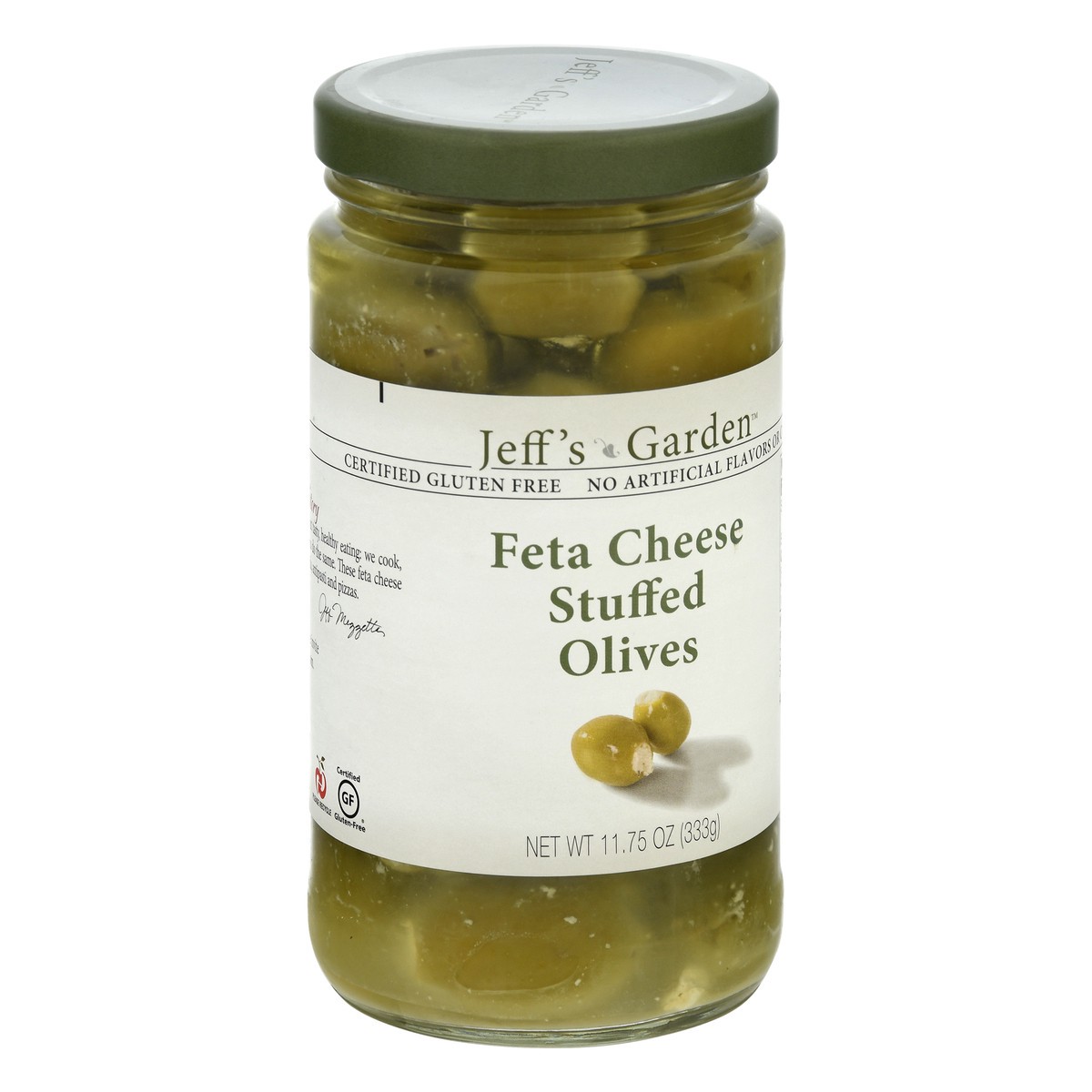 slide 3 of 10, Jeff's Garden Jefferson Feta Cheese Stuffed Olives, 11.7 oz