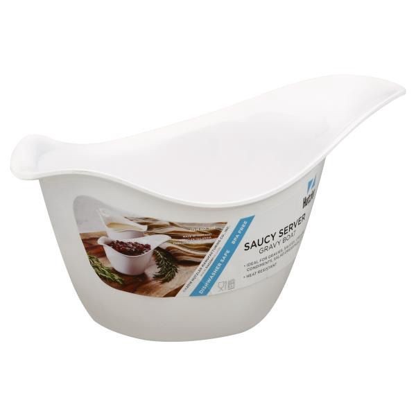 slide 1 of 4, Hutzler Saucy Server Gravy Boat - White, 1 ct