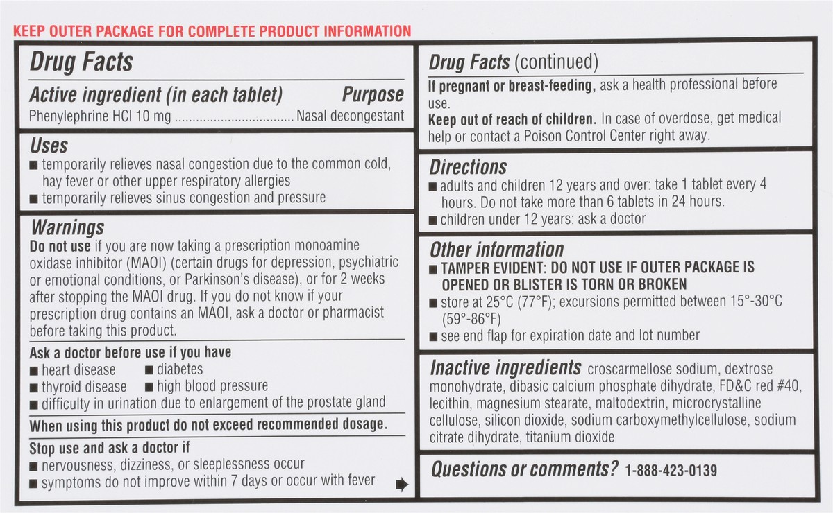 slide 10 of 12, TopCare Top Care Maximum Strength Nasal Decongestant Pe Tablets, 18 ct