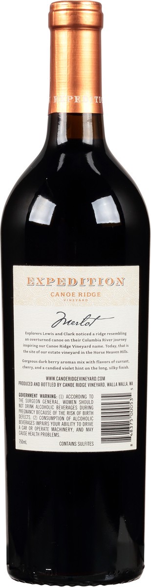 slide 9 of 9, Canoe Ridge Merlot, 750 ml