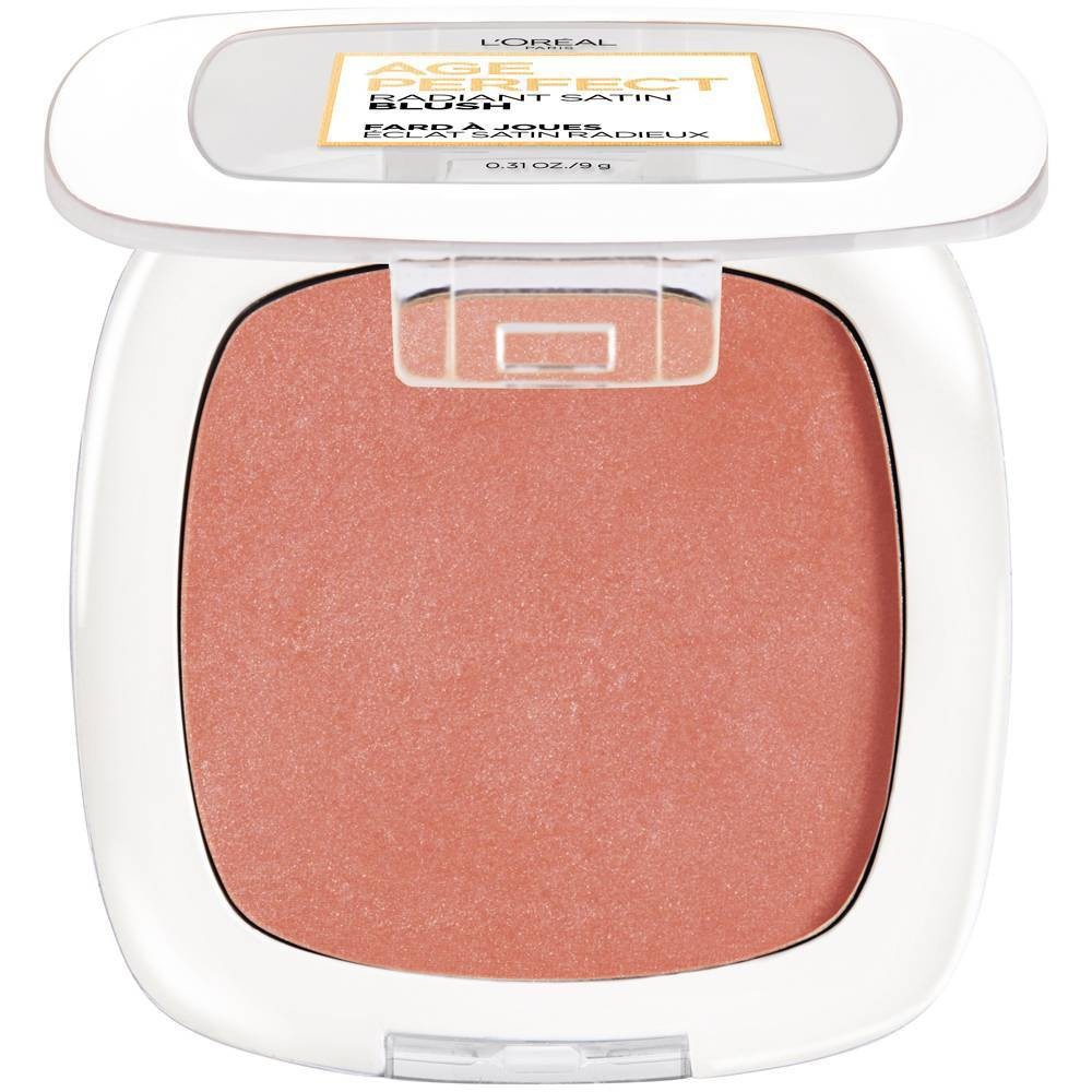 slide 4 of 6, L'Oréal Age Perfect Radiant Satin Blush With Camellia Oil, Peony, 0.31 oz