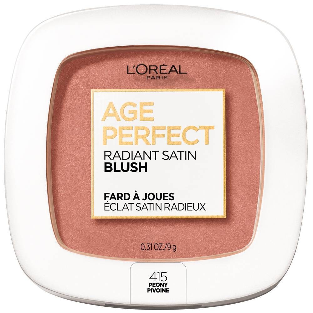 slide 1 of 6, L'Oréal Age Perfect Radiant Satin Blush With Camellia Oil, Peony, 0.31 oz