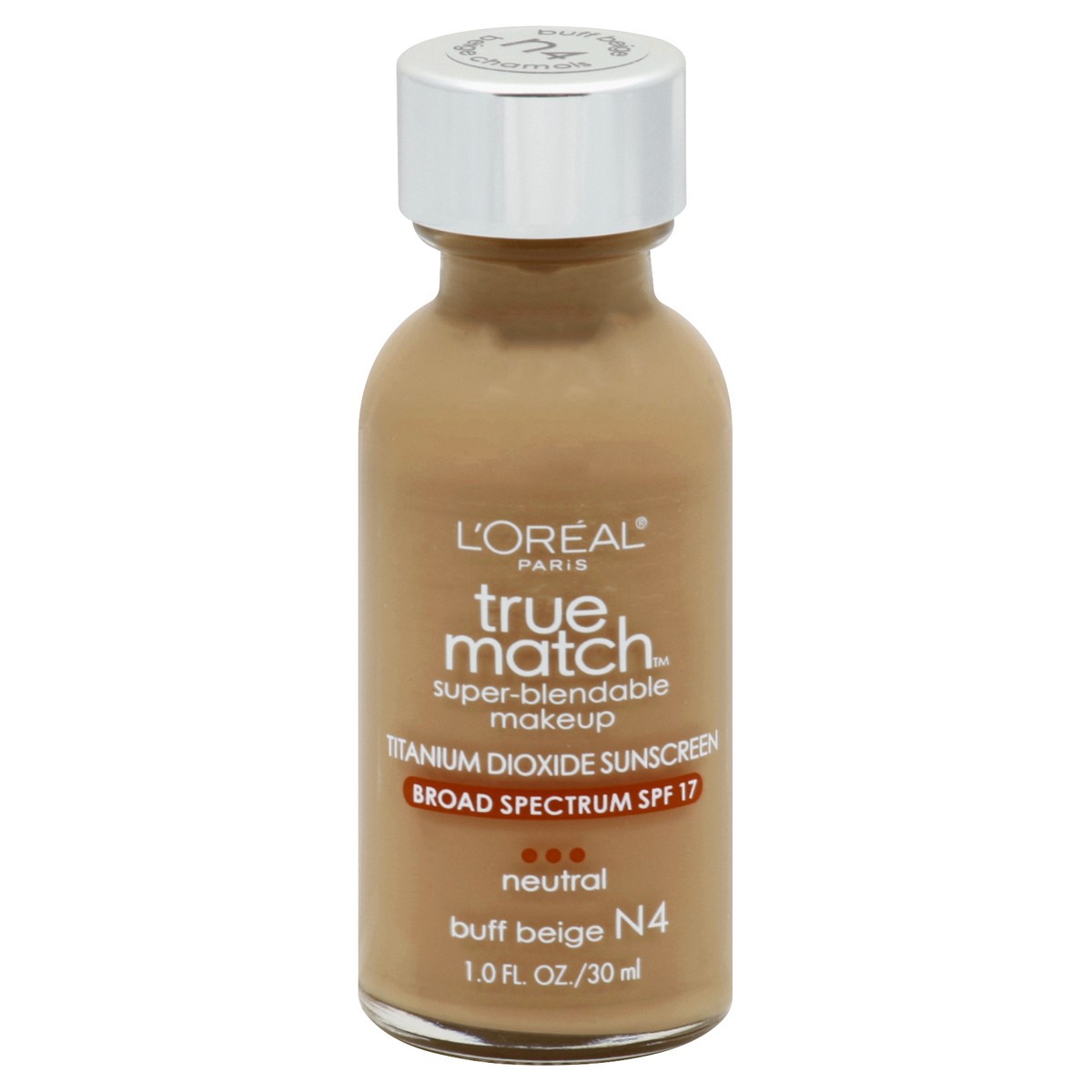 slide 7 of 7, L'Oréal L'Oreal Paris True Match Super-Blendable Foundation Makeup with SPF 17 - N4 Buff Beige - 1 fl oz, 1 fl oz