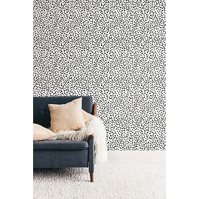 slide 6 of 8, RoomMates Confetti Peel and Stick Wallpaper - Black/White, 1 ct