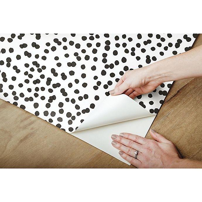 slide 7 of 8, RoomMates Confetti Peel and Stick Wallpaper - Black/White, 1 ct