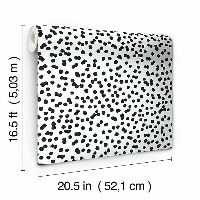 slide 8 of 8, RoomMates Confetti Peel and Stick Wallpaper - Black/White, 1 ct