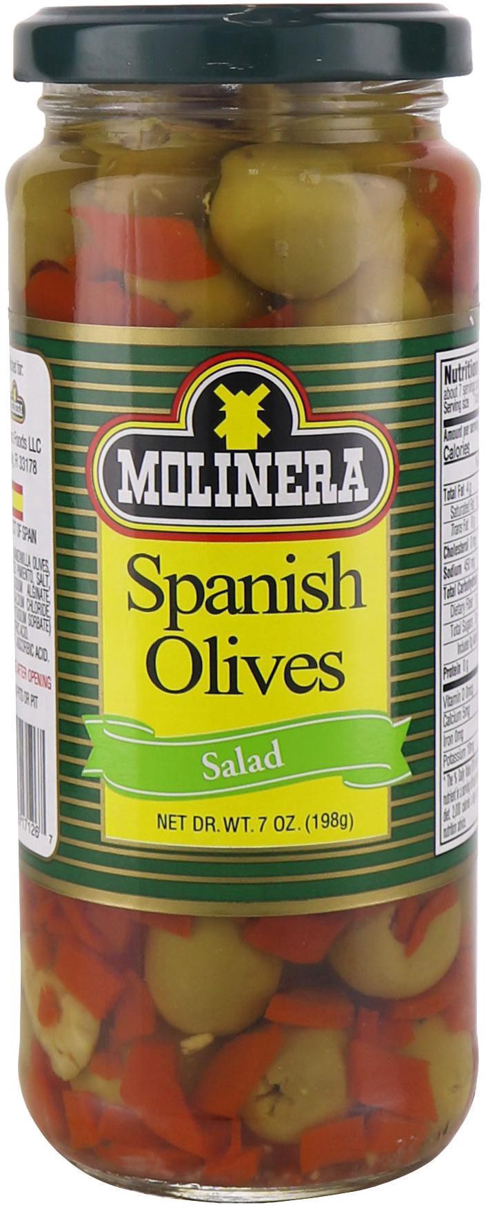 slide 1 of 1, Molinera Salad Olives, 7 oz