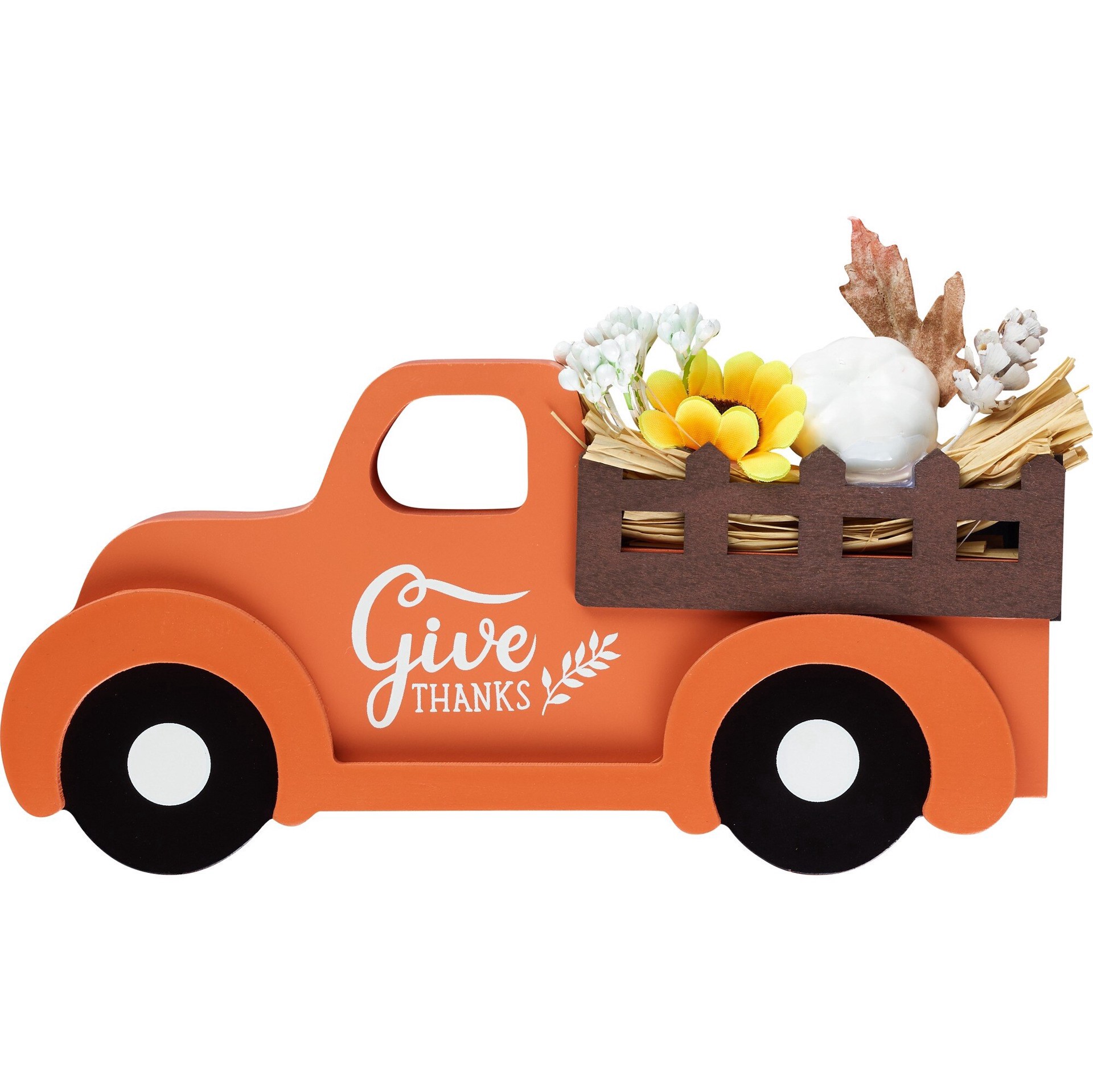 slide 1 of 1, Fall Fest Give Thanks Harvest Truck Decoration, 4.7 In, 1 ct