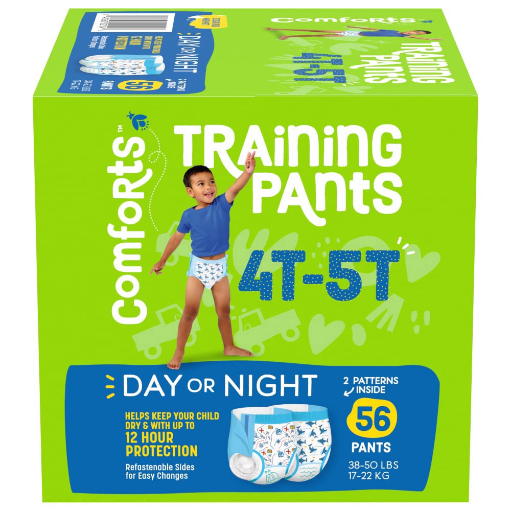 slide 1 of 4, Comforts Boy Training Pants 4T-5T (35 - 50 Lbs), 56 ct