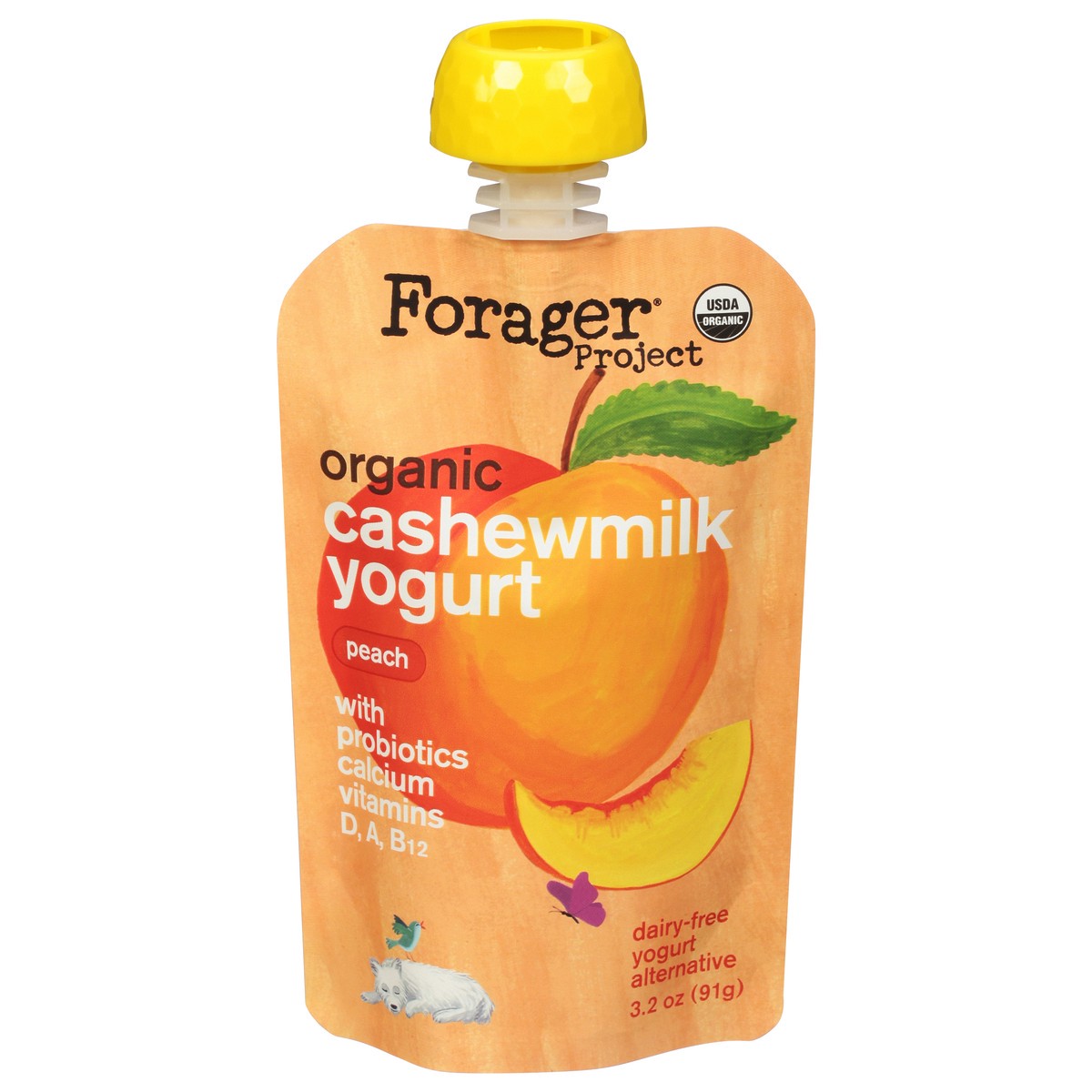 slide 3 of 13, Forager Project Yogurt Peach Cashewmilk, 3.2 oz