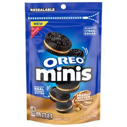 OREO Minis Peanut Butter Creme Chocolate Sandwich Cookies, 8 oz