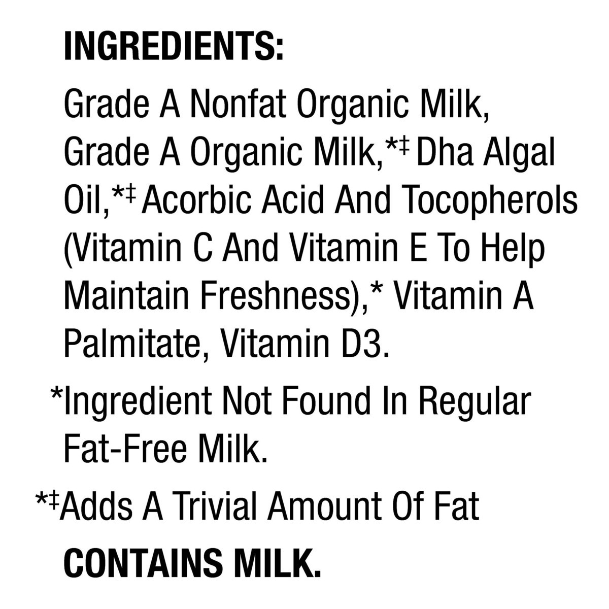 slide 6 of 8, Horizon Organic Nonfat Milk with DHA Omega-3, Half Gallon, 64 fl oz