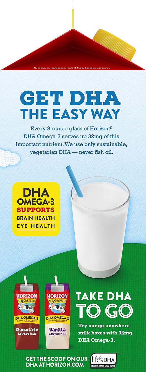 slide 5 of 8, Horizon Organic Nonfat Milk with DHA Omega-3, Half Gallon, 64 fl oz